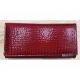 Dámská kožená peněženka - červená lesklá