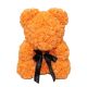 Medvídek z umělých růží 40 cm - oranžový