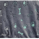 Svítící mikroplyšová deka šedá Tlapky 150x200cm