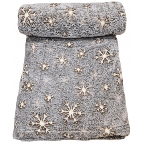 Svítící mikroplyšová deka Hvězdičky šedá